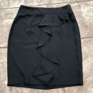 Gorgeous Black Ruffle Knee Length Skirt By Elle - Sz 6